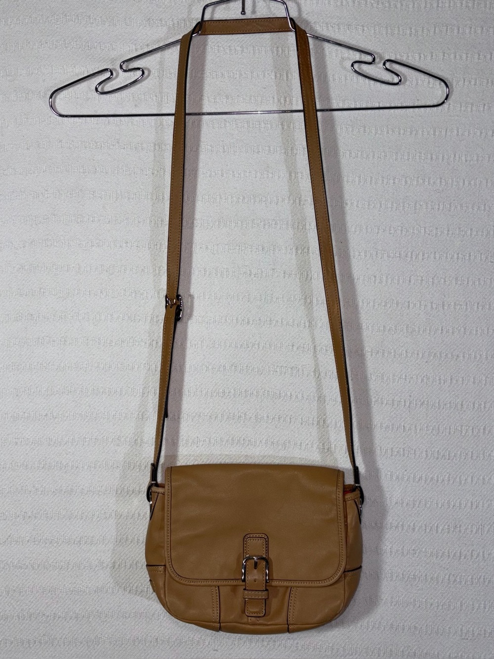 Coach Womens Hadley Leather Crossbody Purse Bag Brown
